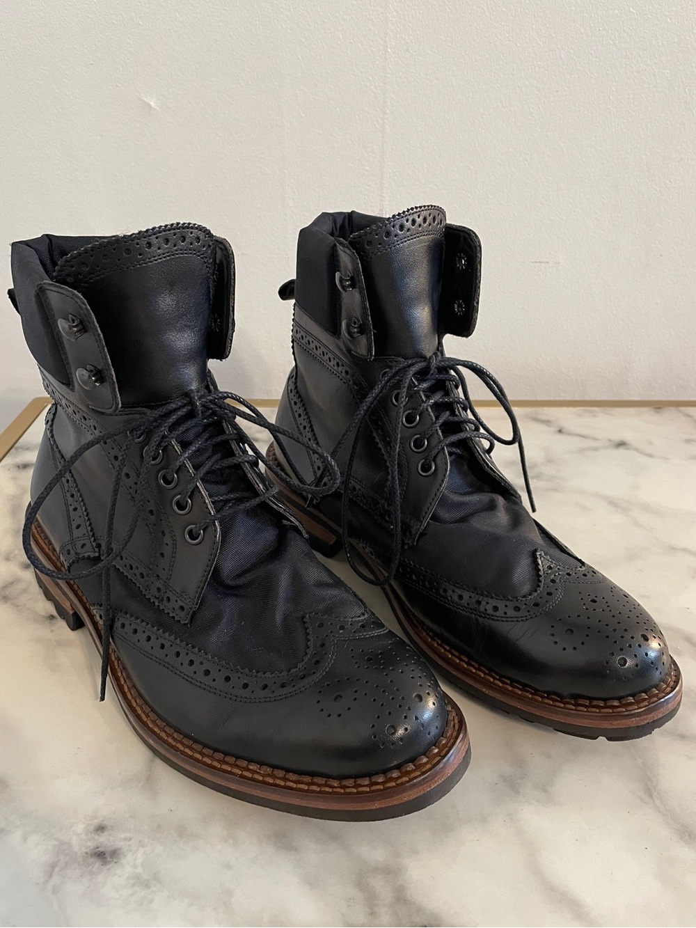 Men’s Monte Rosso Black Leather Boots Made in Italy Size 8.5